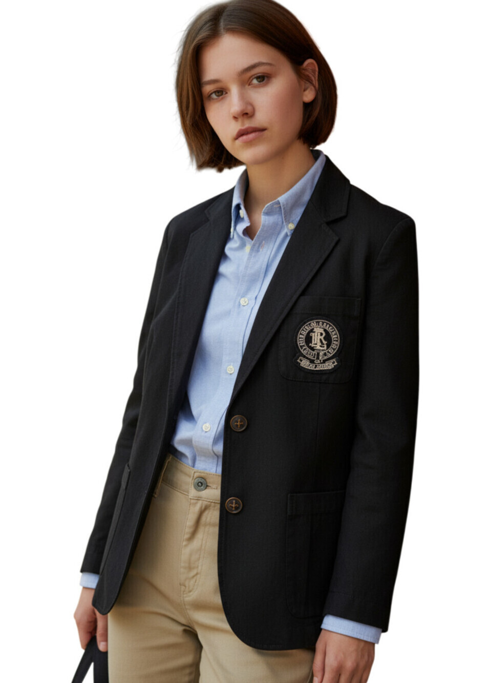 Ralph Lauren Lauren Jeans Co Black Crest Blazer Women’s Small Cotton Jacket